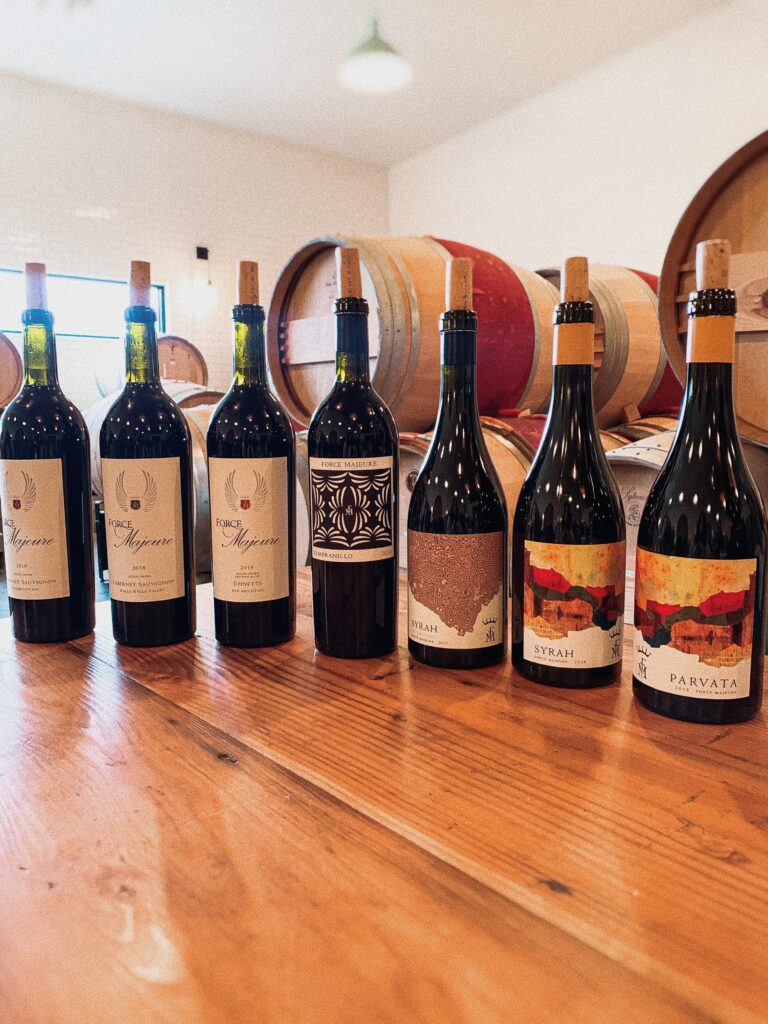 Force Majeure tasting in Walla Walla