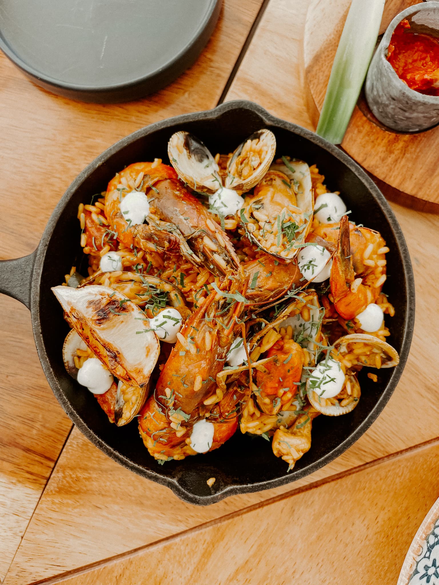 Paella in Oaxaca at Entre Sombras at Casa Santo Origen